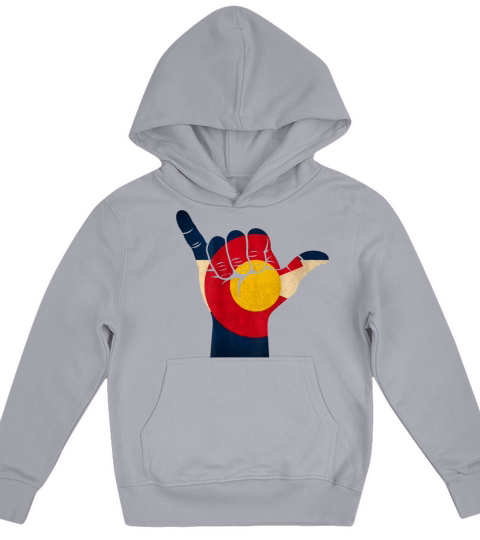 Colorado Rocky Mountain Shaka Sign Flag of Colorad Kids Hoodie