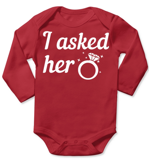 Asked Her Fiancee Engagement Diamond Wedding Ring Long Sleeve Baby One-Piece