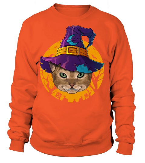 Abyssinian Witch Cat Funny Halloween Costume Creep Women's Sweatshirt