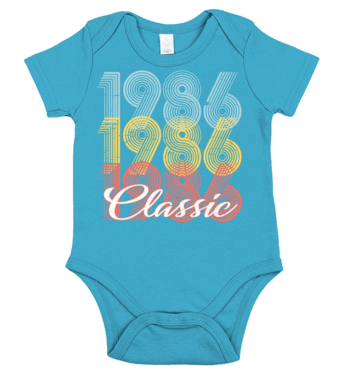 Classic Vintage 35th birthday Shirt Born In 1986 Short Sleeve Baby One-Piece