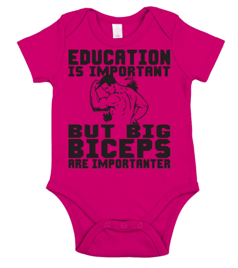 Big Biceps Importanter Short Sleeve Baby One-Piece