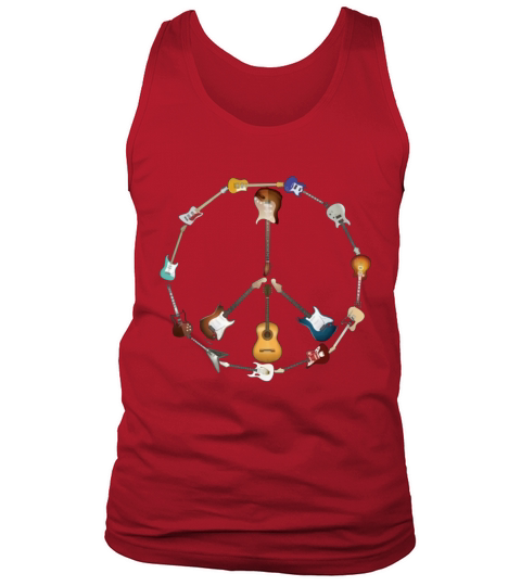 Guitar Peace Sign Tank Top Unisex