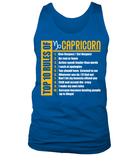 Capricorn Rules Horoscope Astrologist Gag Tee Men's Tank Top