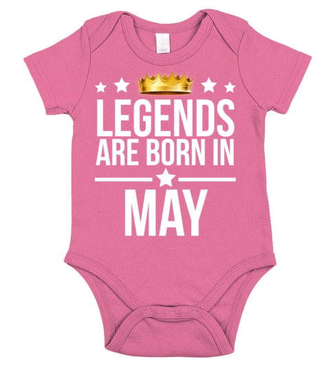 Cool Legends are born in May T-shirt Short Sleeve Baby One-Piece