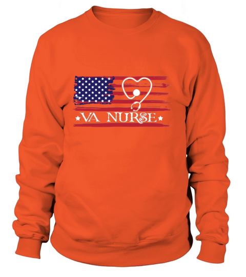 Womens American Flag VA Nurse Patriotic 4th of July T Shirt Women's Sweatshirt