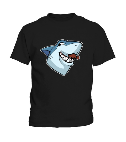 Funny Shark With Mustache Fisherman Kids T-Shirt