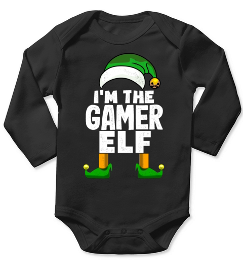 Im the gamer elf for christmas time Long Sleeve Baby One-Piece