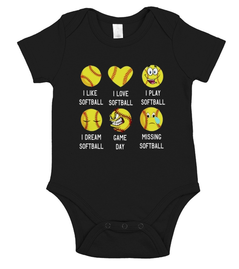 Softball emotions Short Sleeve Baby One-Piece