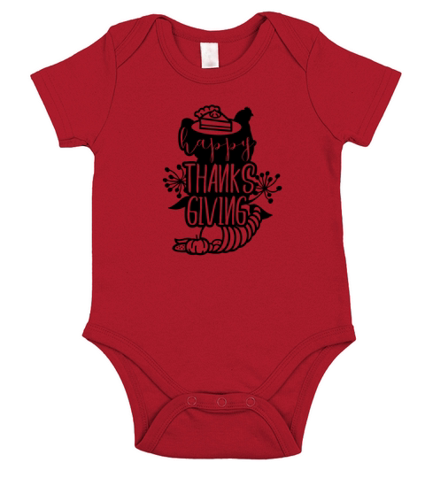 Happy Thanksgiving Pumpkin Pie Slice Short Sleeve Baby One-Piece
