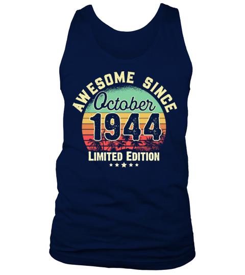 October 1944 77th Year Old Birthday Gift Retro Men's Tank Top
