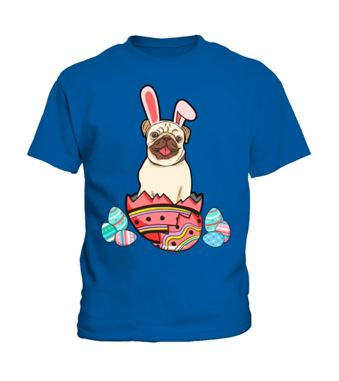 Pugs Bunny Funny Easter Pug Shirt Men Women TshiPu Kids T-Shirt