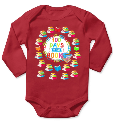 100 Days In the Books Book Lover Reading Teacher Long Sleeve Baby One-Piece