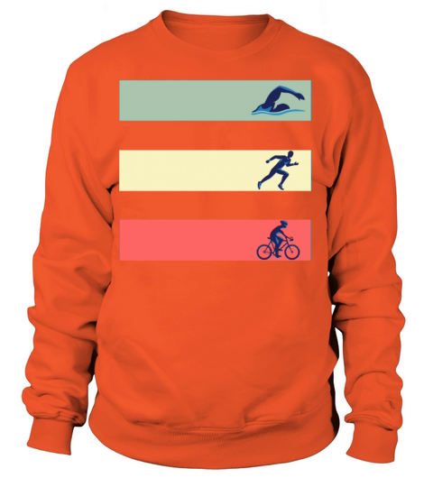 Vintage Swim Bike Run Triathlon T-Shirt Tee Gift Women's Sweatshirt