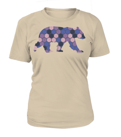 Purple Honeycomb Pattern Bear Women's T-Shirt