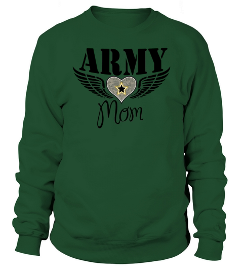 Army Mom Winged Heart Design Men's Sweatshirt