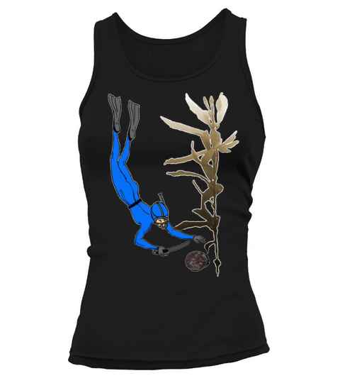 Vintage Freediving Abalone Diver with Kelp Women's Tank Top