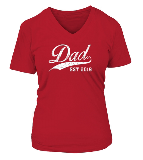 Mens Dad Established 2018 Fathers Day T Shirt Women's V-Neck T-shirt