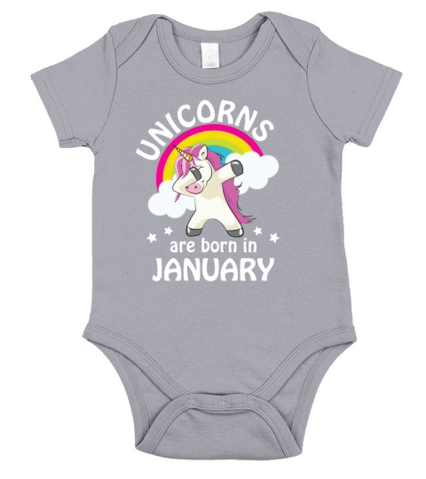 Unicorns are Born in January Short Sleeve Baby One-Piece