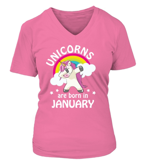 Unicorns are Born in January Women's V-Neck T-shirt