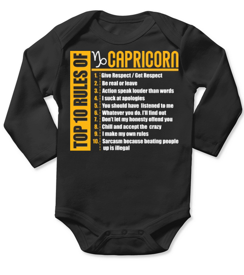 Capricorn Rules Horoscope Astrologist Gag Tee Long Sleeve Baby One-Piece