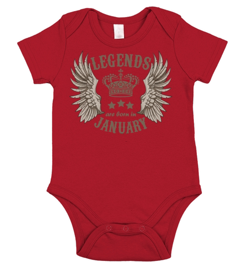 Legends Are Born In January Short Sleeve Baby One-Piece