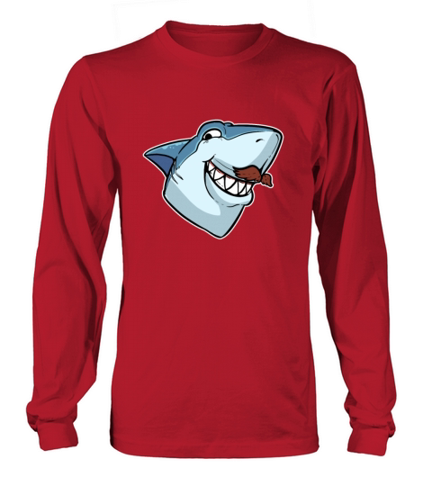 Funny Shark With Mustache Fisherman Women's Long Sleeve