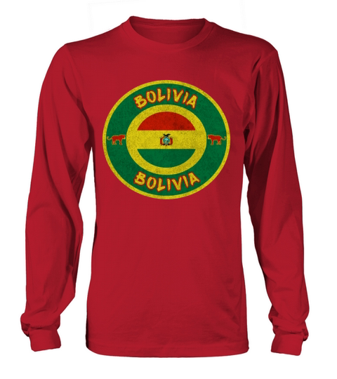 Bolivia Vintage Design with Lions Gift Flag Women's Long Sleeve