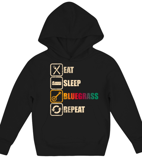 Bluegrass Banjo Guitar Kids Hoodie