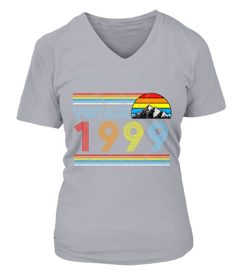 21st Birthday Vintage Born In 1999 Gift Women's V-Neck T-shirt