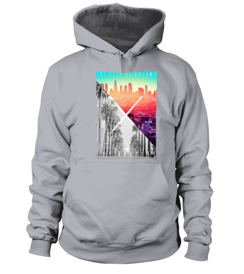 Cool Los Angeles Skyline Palm Tree Artistic Women's Hoodie