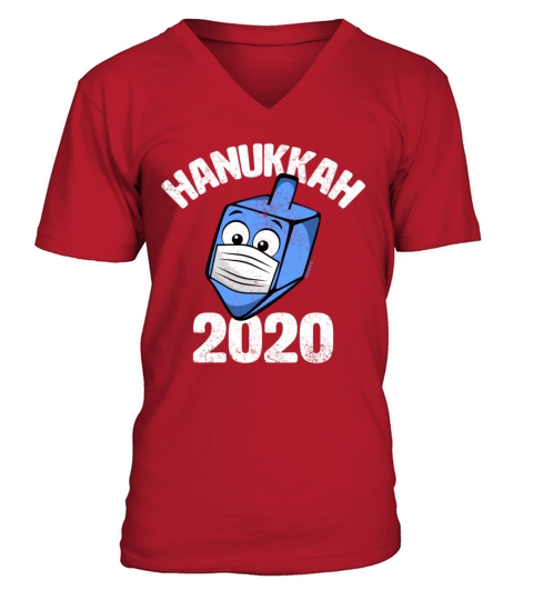 Hanukkah 2020 Dreidel Wearing Face Mask Men's V-Neck T-shirt
