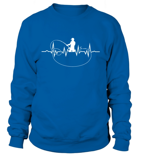 Vintage Fishing Heartbeat Graphic Men Women Sweatshirt Unisex