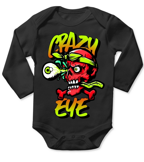 Santa Cruz Inspired Crazy Eye Design Long Sleeve Baby One-Piece