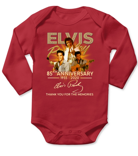 Elvis Presley 85th anniversary thank you for the memories signature Long Sleeve Baby One-Piece