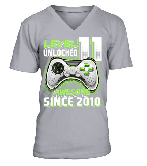 Level 11 Unlocked Awesome 2010 Video Game Men's V-Neck T-shirt