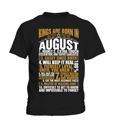 Kings Are Born In August Kids T-Shirt