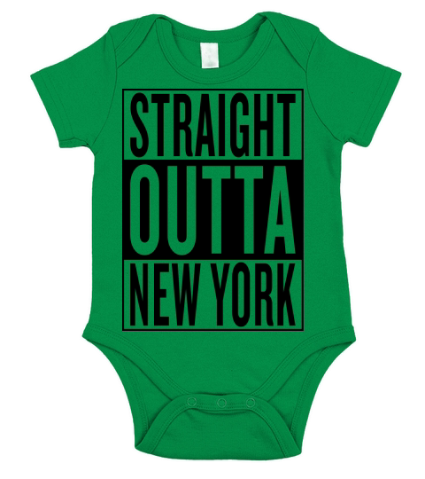 straight outta New York Short Sleeve Baby One-Piece