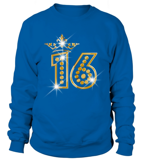 16 - Birthday - Queen - Gold - Burlesque Men's Sweatshirt
