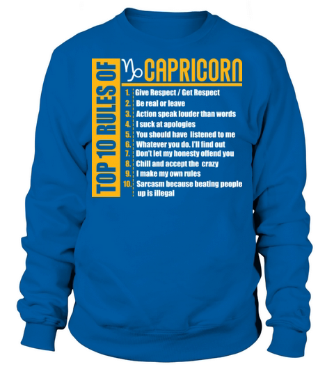 Capricorn Rules Horoscope Astrologist Gag Tee Men's Sweatshirt
