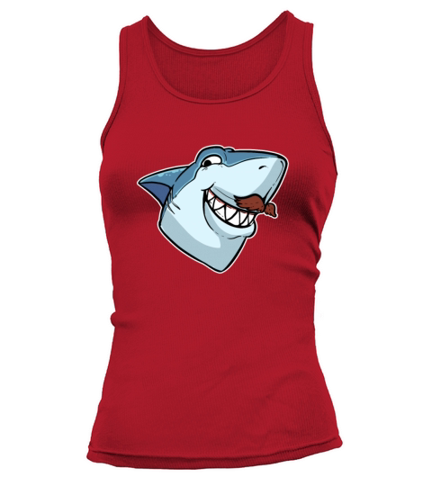 Funny Shark With Mustache Fisherman Women's Tank Top