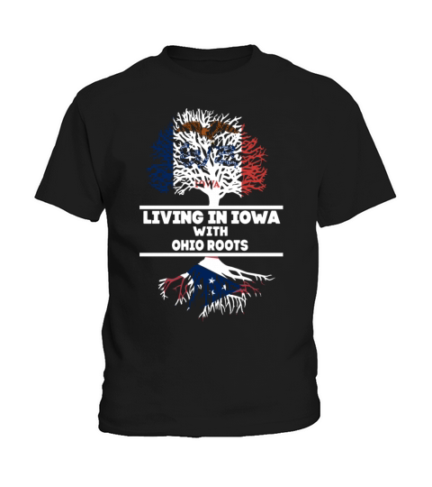 living in iowa with ohi roots tree animals country Kids T-Shirt