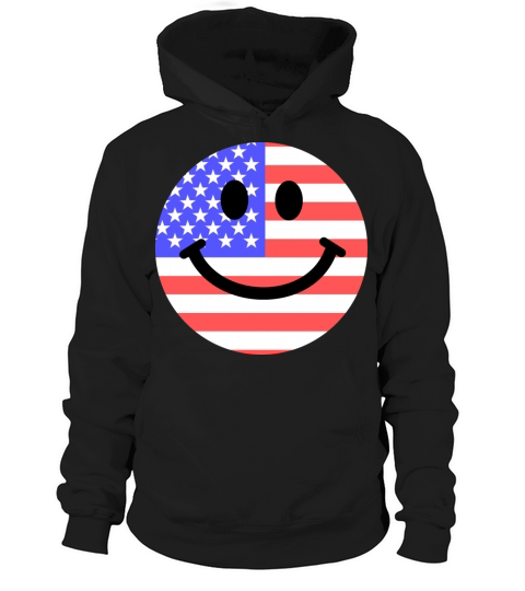 American flag smiley face Women's Hoodie