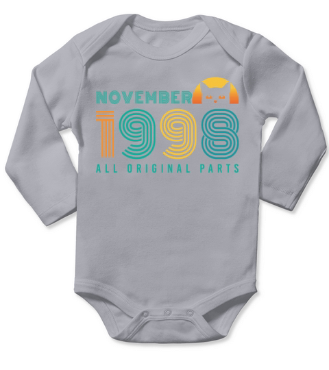 Gift November 1998 Cat Retro Long Sleeve Baby One-Piece