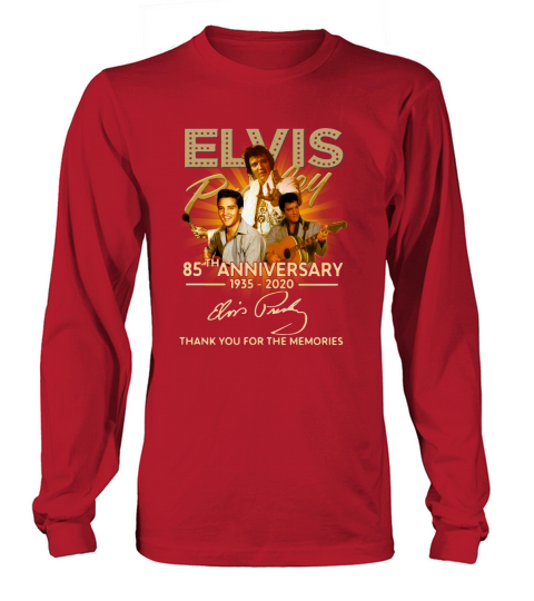 Elvis Presley 85th anniversary thank you for the memories signature Long sleeved Unisex