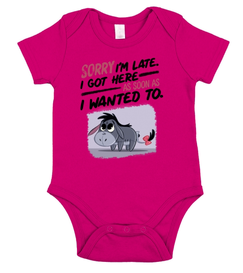 EEYORE  Sorry Im Late Short Sleeve Baby One-Piece