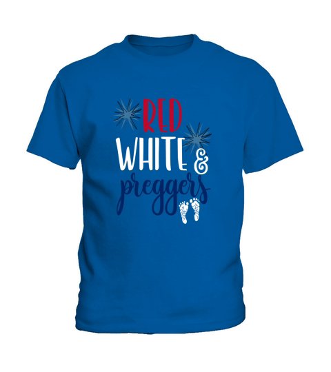 4th of July Maternity Shirt Pregnant Red White Preggers Kids T-Shirt