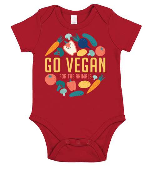 Go Vegan For The Animals Funny Veganism Food Short Sleeve Baby One-Piece