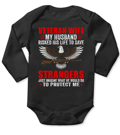 Veteran Wife My Husband Long Sleeve Baby One-Piece