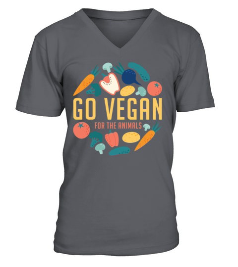 Go Vegan For The Animals Funny Veganism Food Men's V-Neck T-shirt