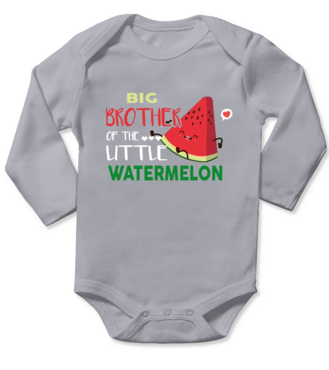 Funny Birthday Shirt Big Brother Watermelon Shirt Long Sleeve Baby One-Piece